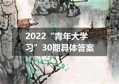 2022“青年大学习”30期具体答案