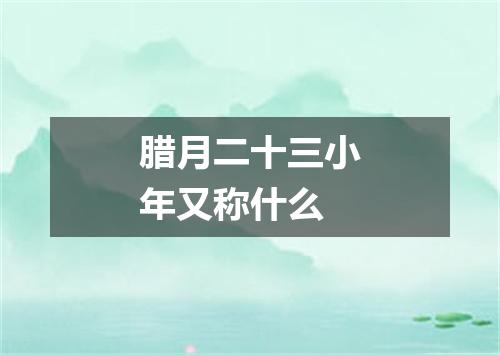 腊月二十三小年又称什么