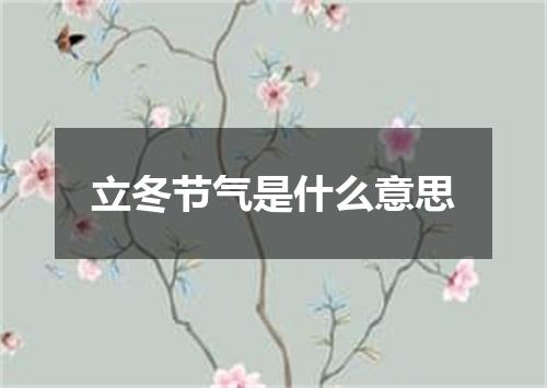 立冬节气是什么意思