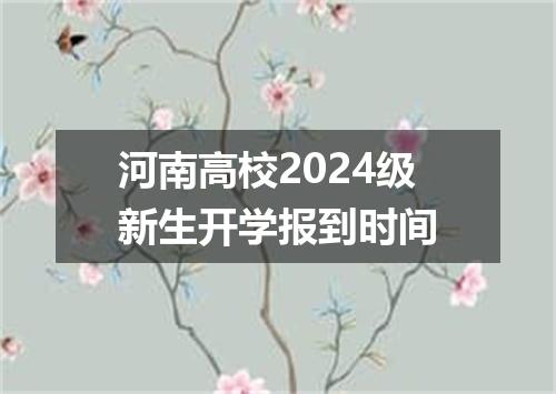 河南高校2024级新生开学报到时间