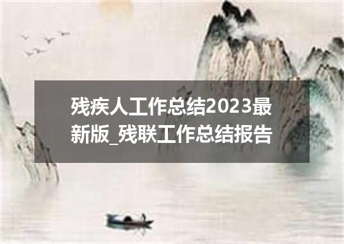 残疾人工作总结2023最新版_残联工作总结报告