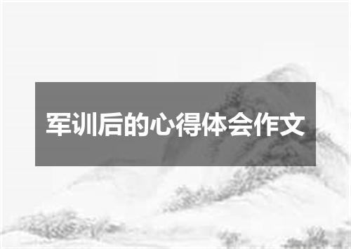 军训后的心得体会作文