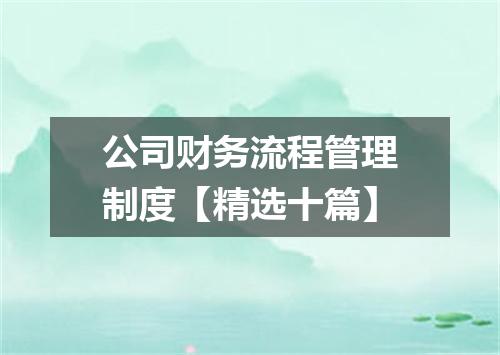 公司财务流程管理制度【精选十篇】