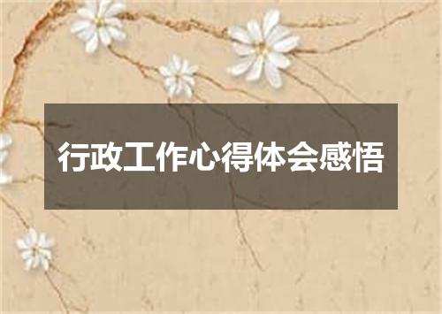 行政工作心得体会感悟