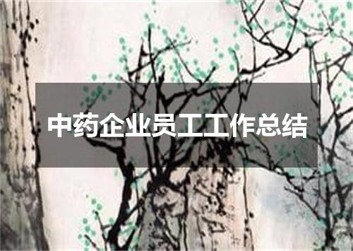 中药企业员工工作总结