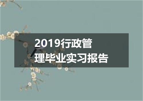 2019行政管理毕业实习报告