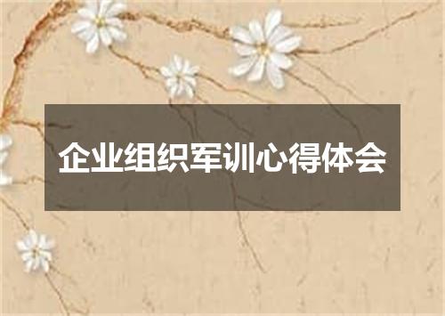 企业组织军训心得体会