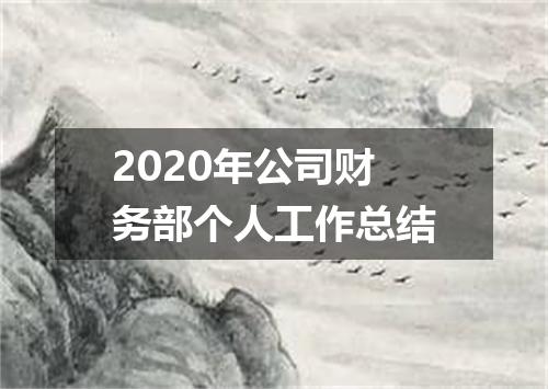 2020年公司财务部个人工作总结