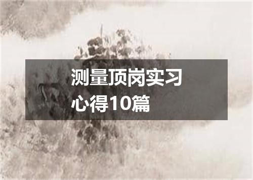 测量顶岗实习心得10篇