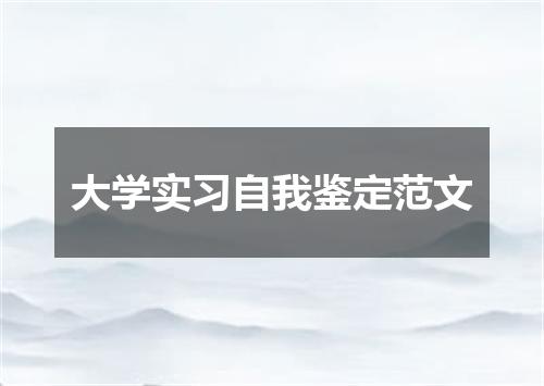 大学实习自我鉴定范文