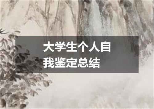 大学生个人自我鉴定总结