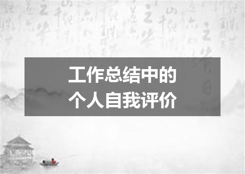 工作总结中的个人自我评价