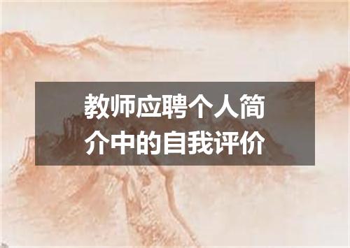 教师应聘个人简介中的自我评价