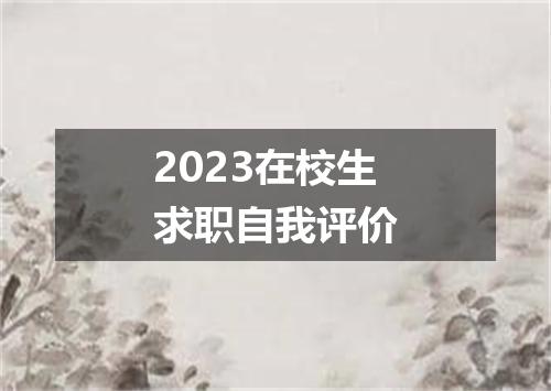 2023在校生求职自我评价