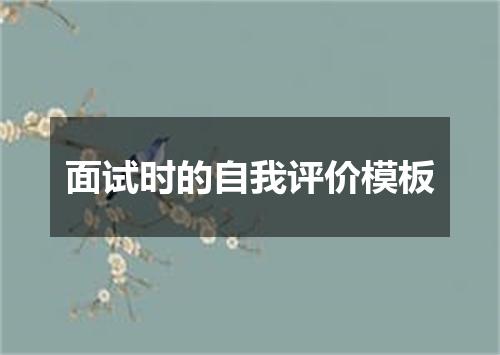 面试时的自我评价模板