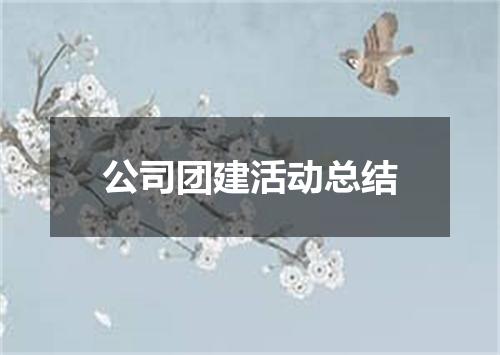 公司团建活动总结