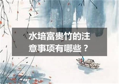 水培富贵竹的注意事项有哪些？