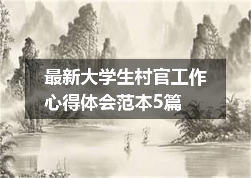 最新大学生村官工作心得体会范本5篇