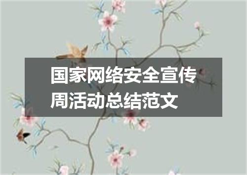 国家网络安全宣传周活动总结范文