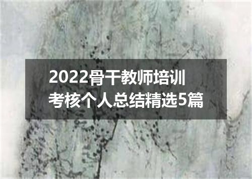 2022骨干教师培训考核个人总结精选5篇