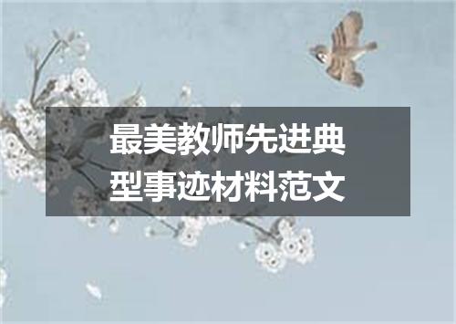 最美教师先进典型事迹材料范文