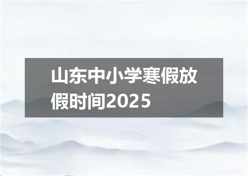 山东中小学寒假放假时间2025