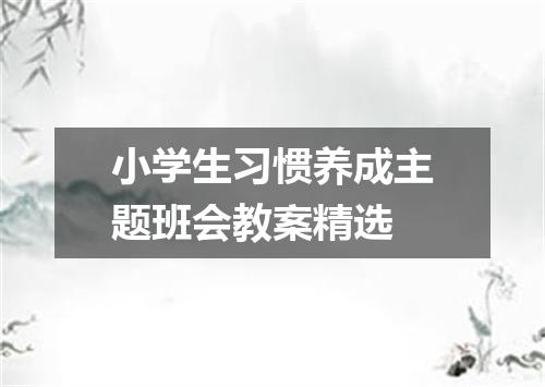 小学生习惯养成主题班会教案精选