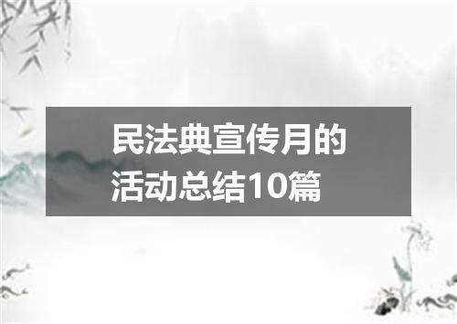 民法典宣传月的活动总结10篇