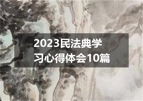 2023民法典学习心得体会10篇