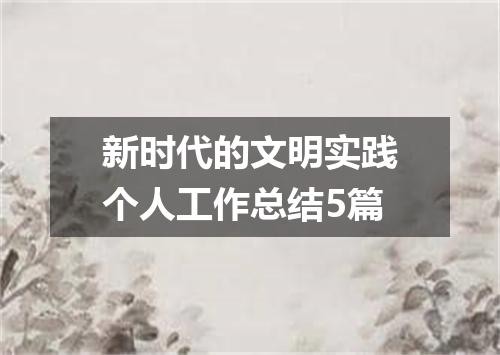 新时代的文明实践个人工作总结5篇