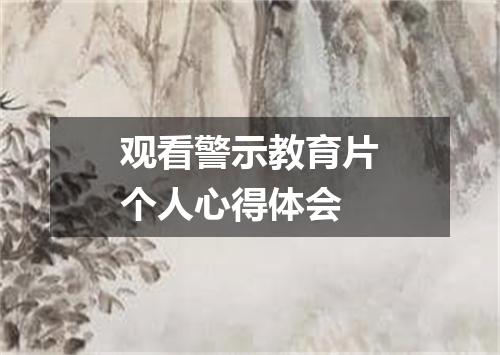 观看警示教育片个人心得体会
