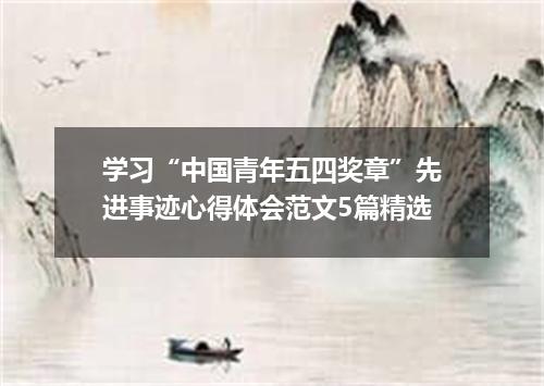 学习“中国青年五四奖章”先进事迹心得体会范文5篇精选