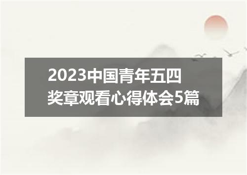 2023中国青年五四奖章观看心得体会5篇