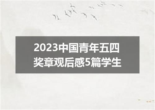 2023中国青年五四奖章观后感5篇学生