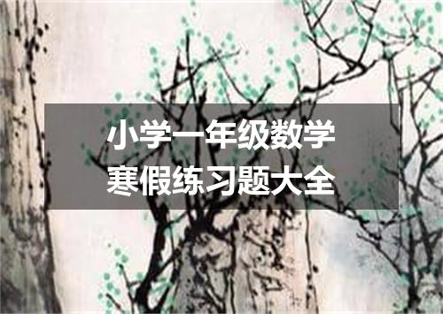 小学一年级数学寒假练习题大全