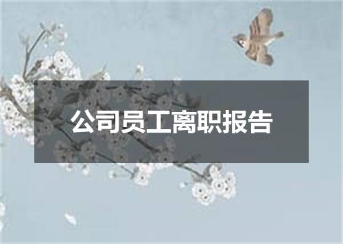 公司员工离职报告