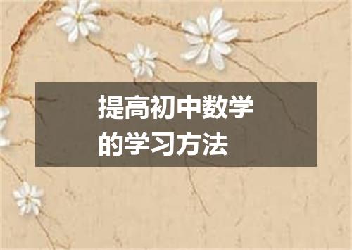 提高初中数学的学习方法