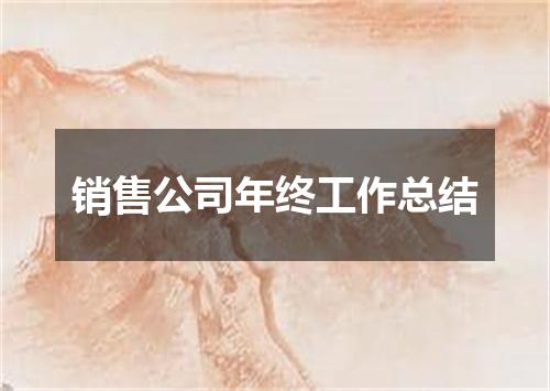 销售公司年终工作总结