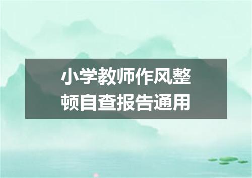 小学教师作风整顿自查报告通用