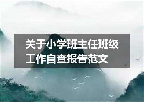关于小学班主任班级工作自查报告范文