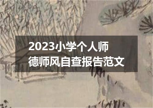 2023小学个人师德师风自查报告范文