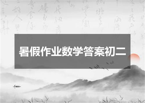 暑假作业数学答案初二