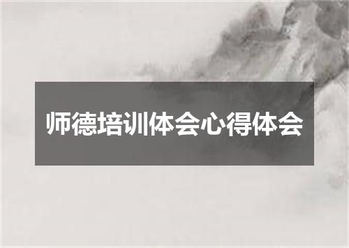 师德培训体会心得体会