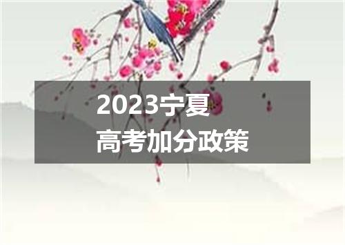 2023宁夏高考加分政策
