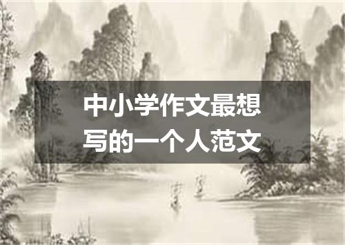 中小学作文最想写的一个人范文