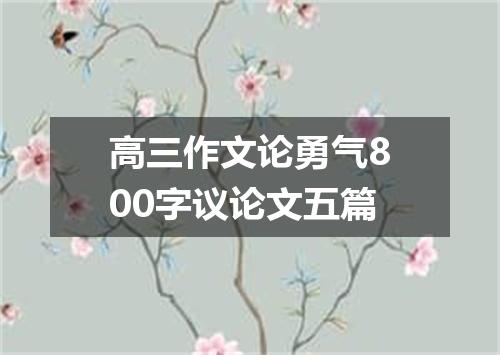 高三作文论勇气800字议论文五篇