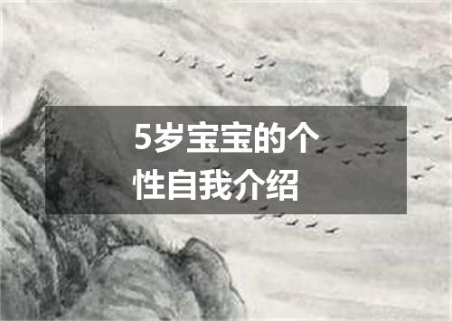 5岁宝宝的个性自我介绍
