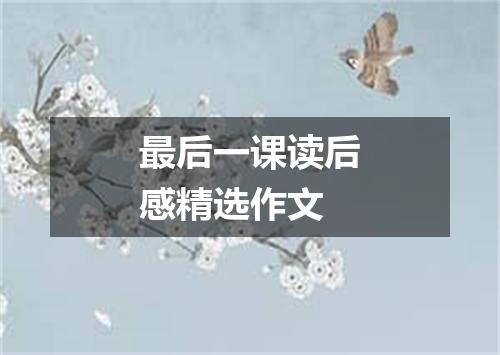 最后一课读后感精选作文