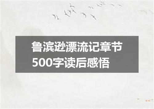 鲁滨逊漂流记章节500字读后感悟