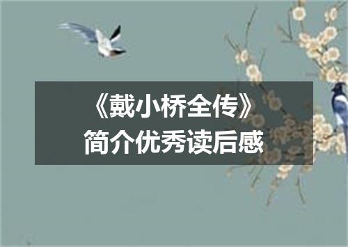 《戴小桥全传》简介优秀读后感